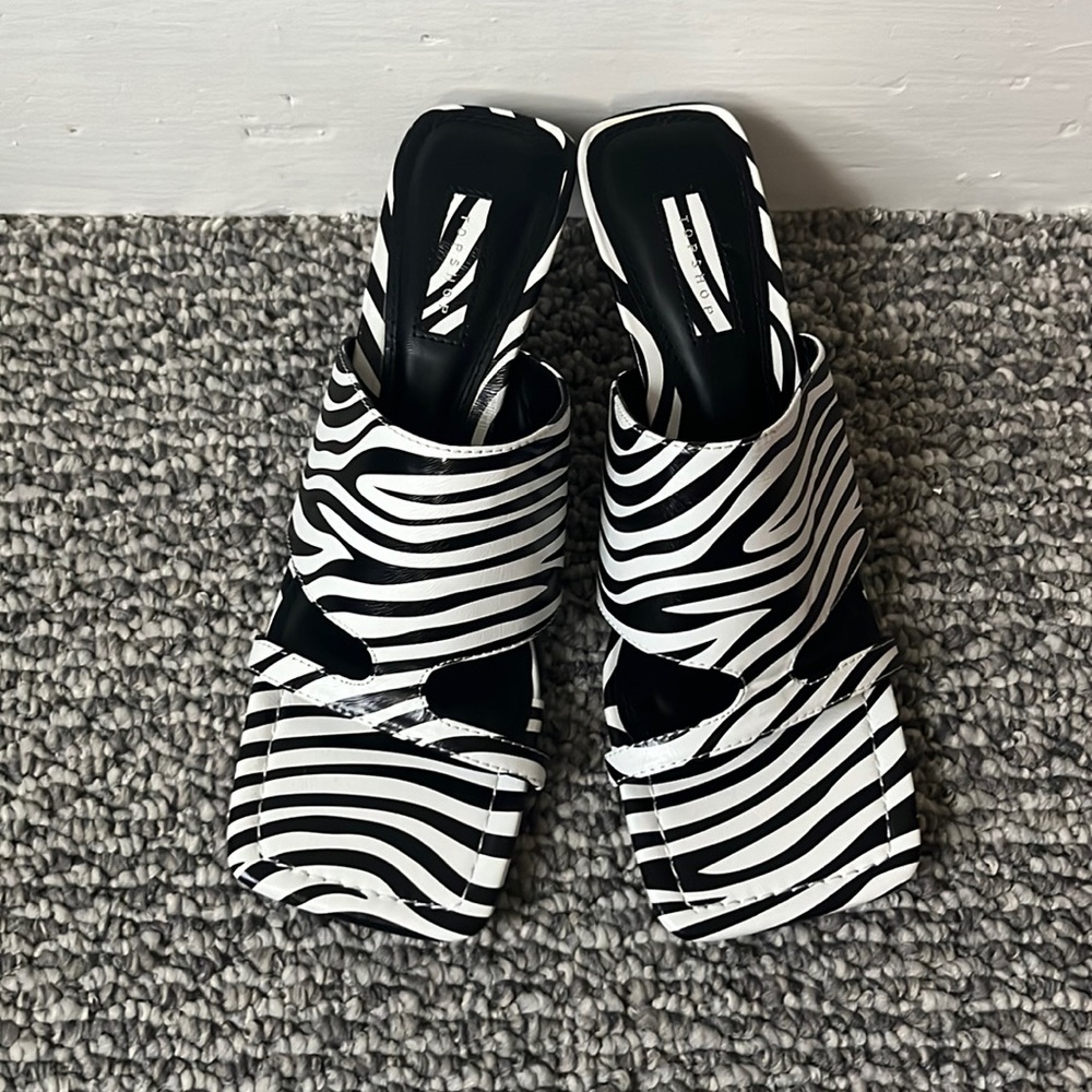 Never worn top shop low heal, animal print